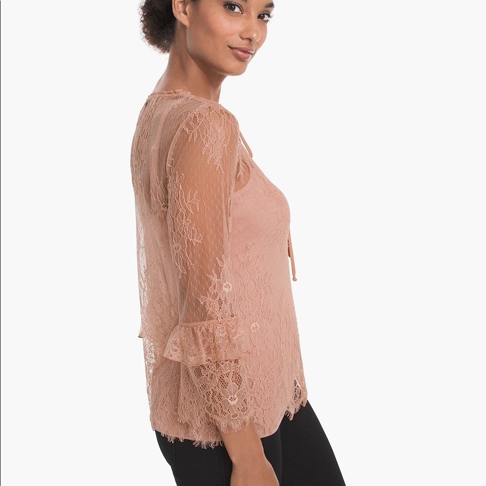 Long-Sleeve Lace Ruffle Tunic - Picture 3 of 4